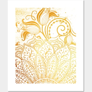 Mandala - Golden brush Posters and Art